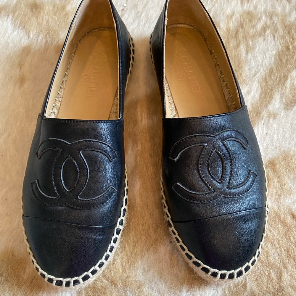 Chanel leather espadrilles